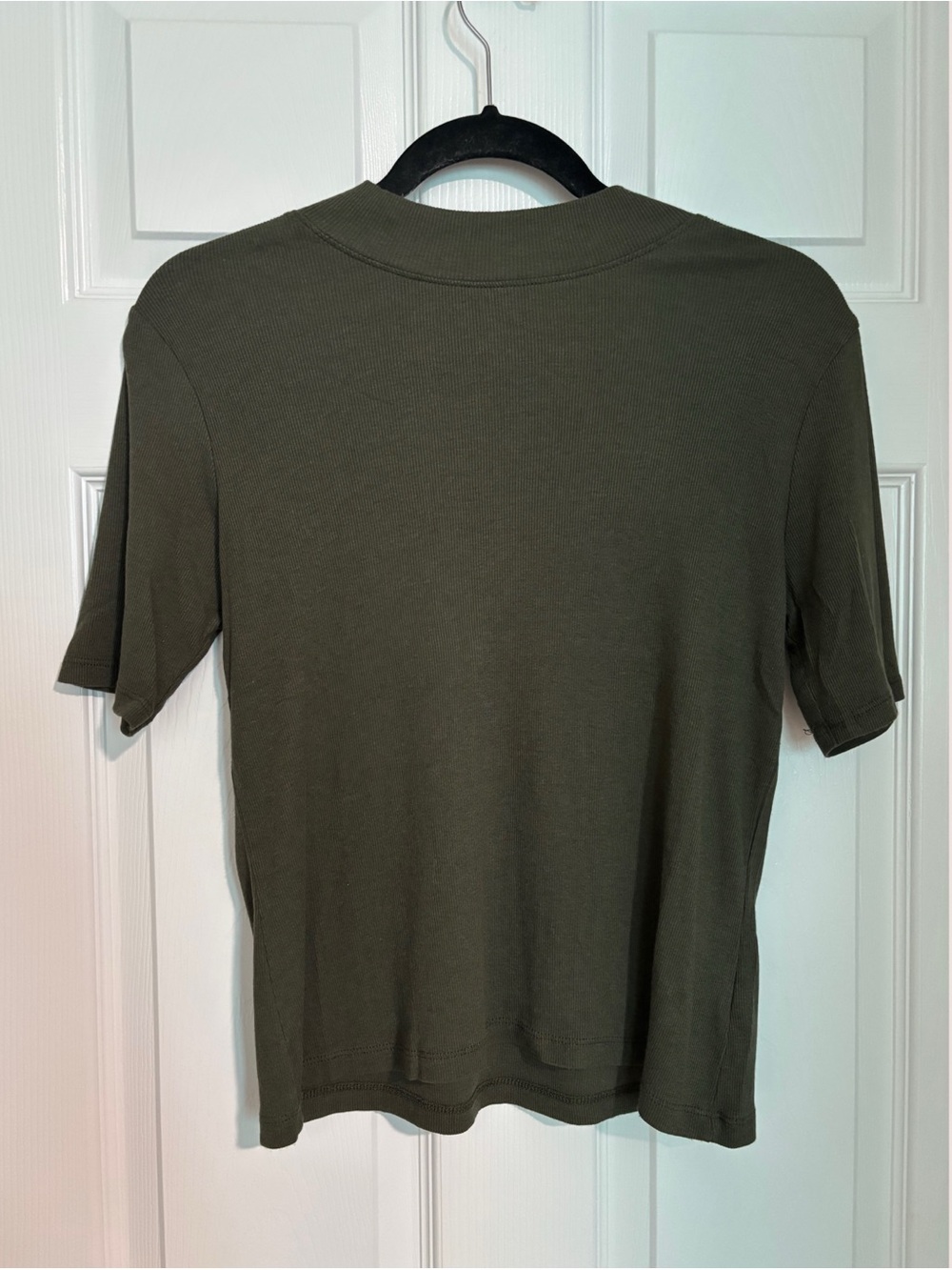 Women Olive Green Short Sleeve Shirt